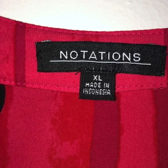 Notations Long Sleeve Red High Low ButtonDown Top - Picture 3 of 8